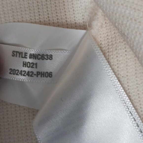 Madewell, Ivory, Weave Mix, Mock Neck, Bubble Sleeve Top, SZ Large, Style NC638 - Picture 15 of 16